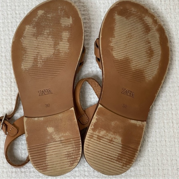 Girls Zara Soft Leather Sandals Size 30 - Picture 9 of 10